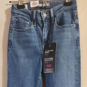 NWT Levi’s 721 High Rise Skinny Jeans Sz 24 Y2K Industrial Soft Grunge Denim